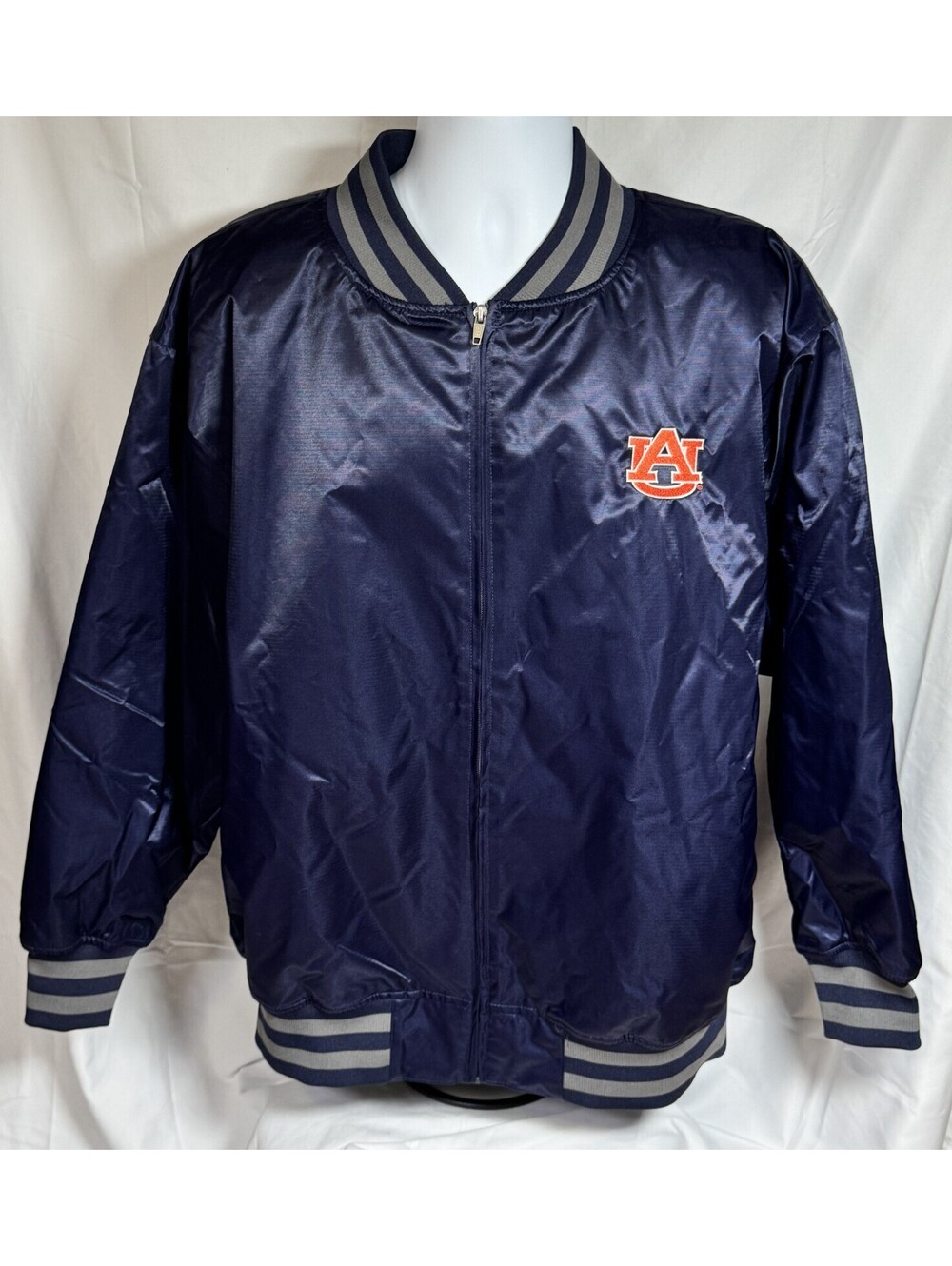 Auburn Tigers Retro Style Satin Bomber Jacket Rivalry Threads Mens Large NWT